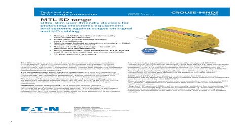 spd88a|Technical data MTL surge protection EPS 01.